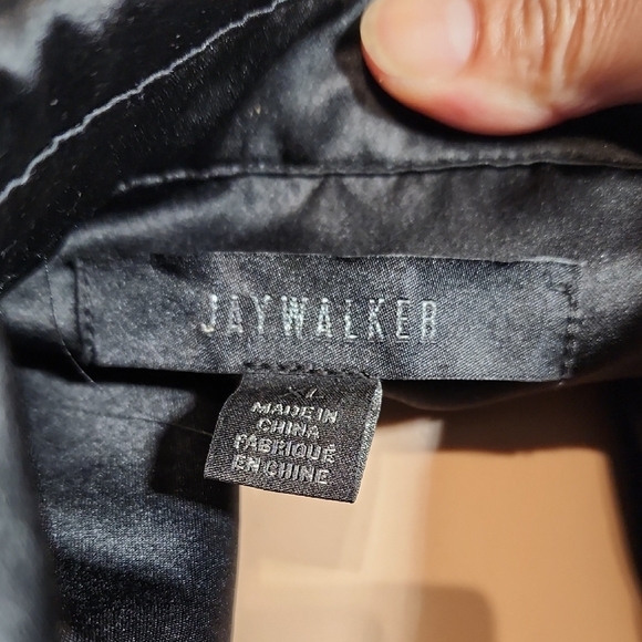 Jaywalker Black Satin Button-Up Shirt - Picture 2 of 7